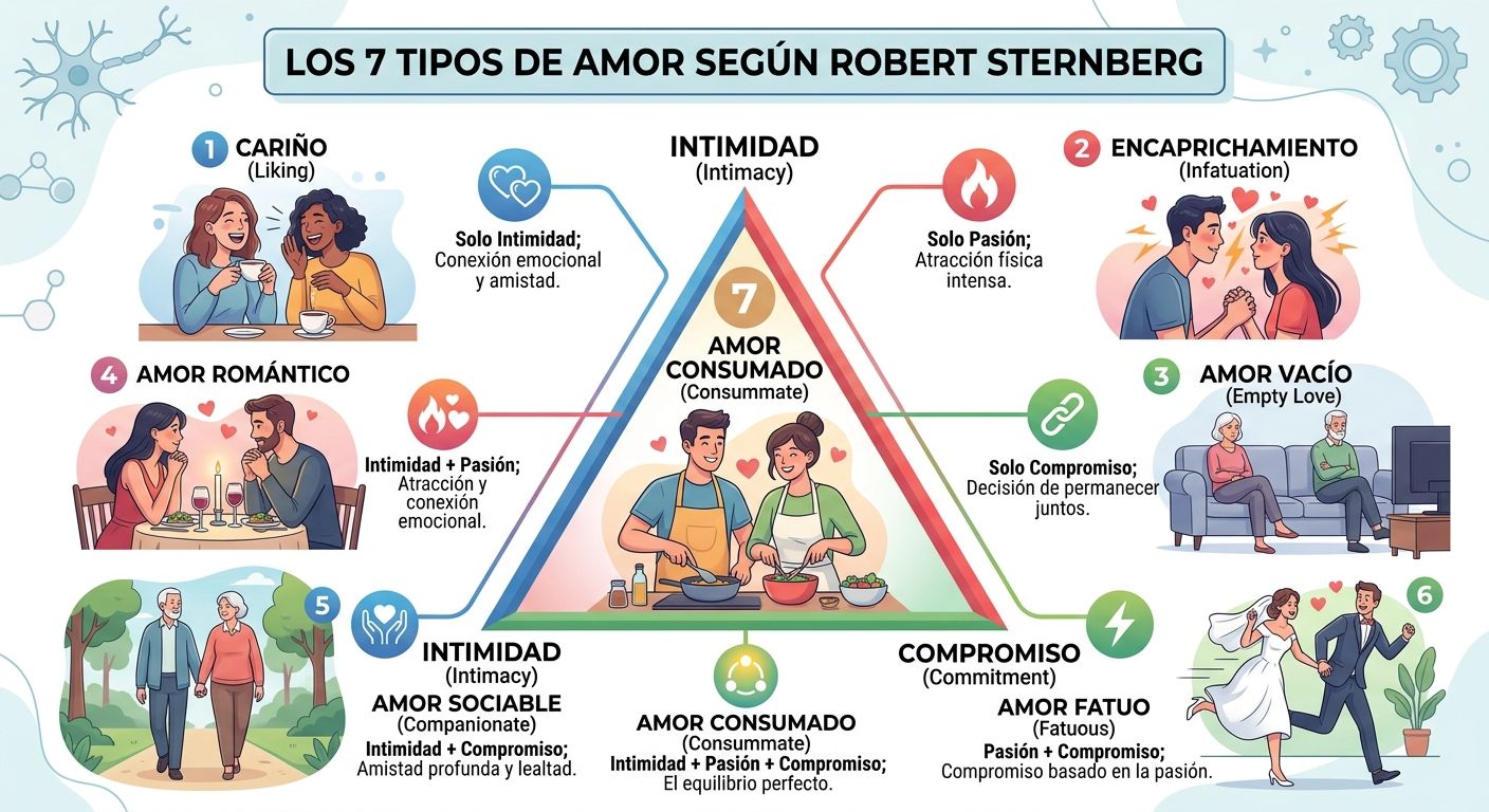 Los 7 Tipos de amor según Robert Sternberg